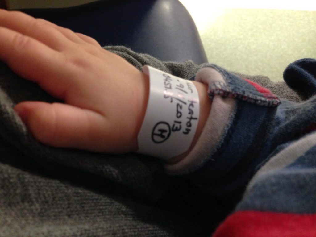 Hospital tag on baby