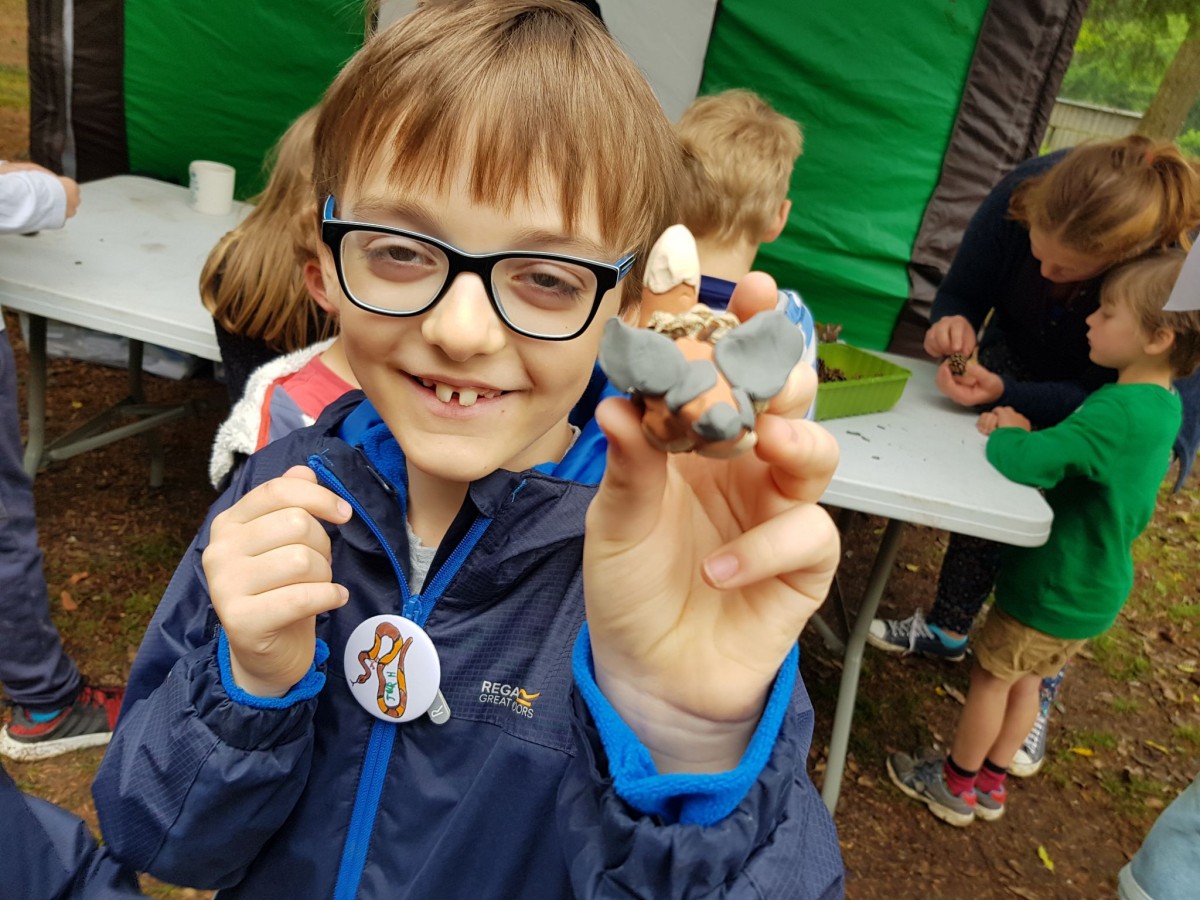 Jack with his Fox creation at the New Forest Reptile Centre