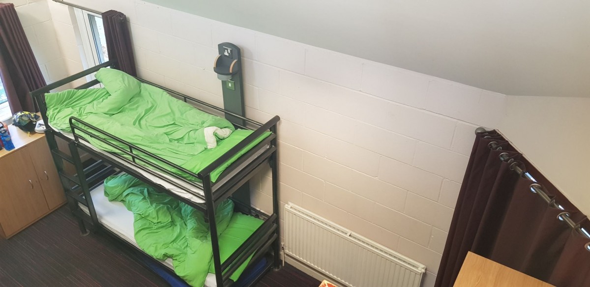 Messy bunk beds at YHA York