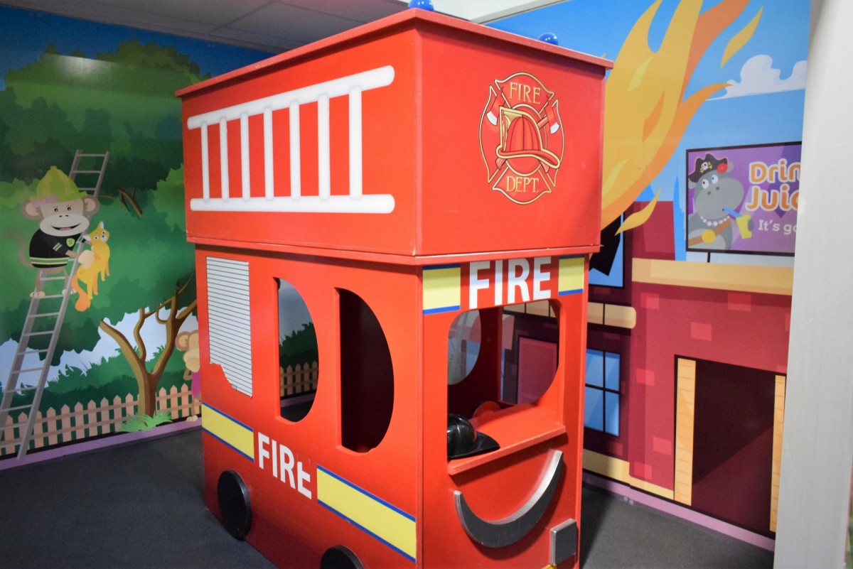 showing a role play fire engine at safari play adventure